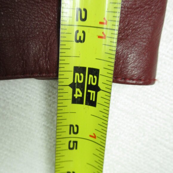 Get A Way Leather Biker Jacket Size 36 Oxblood Red Fitted Moto - Picture 9 of 9